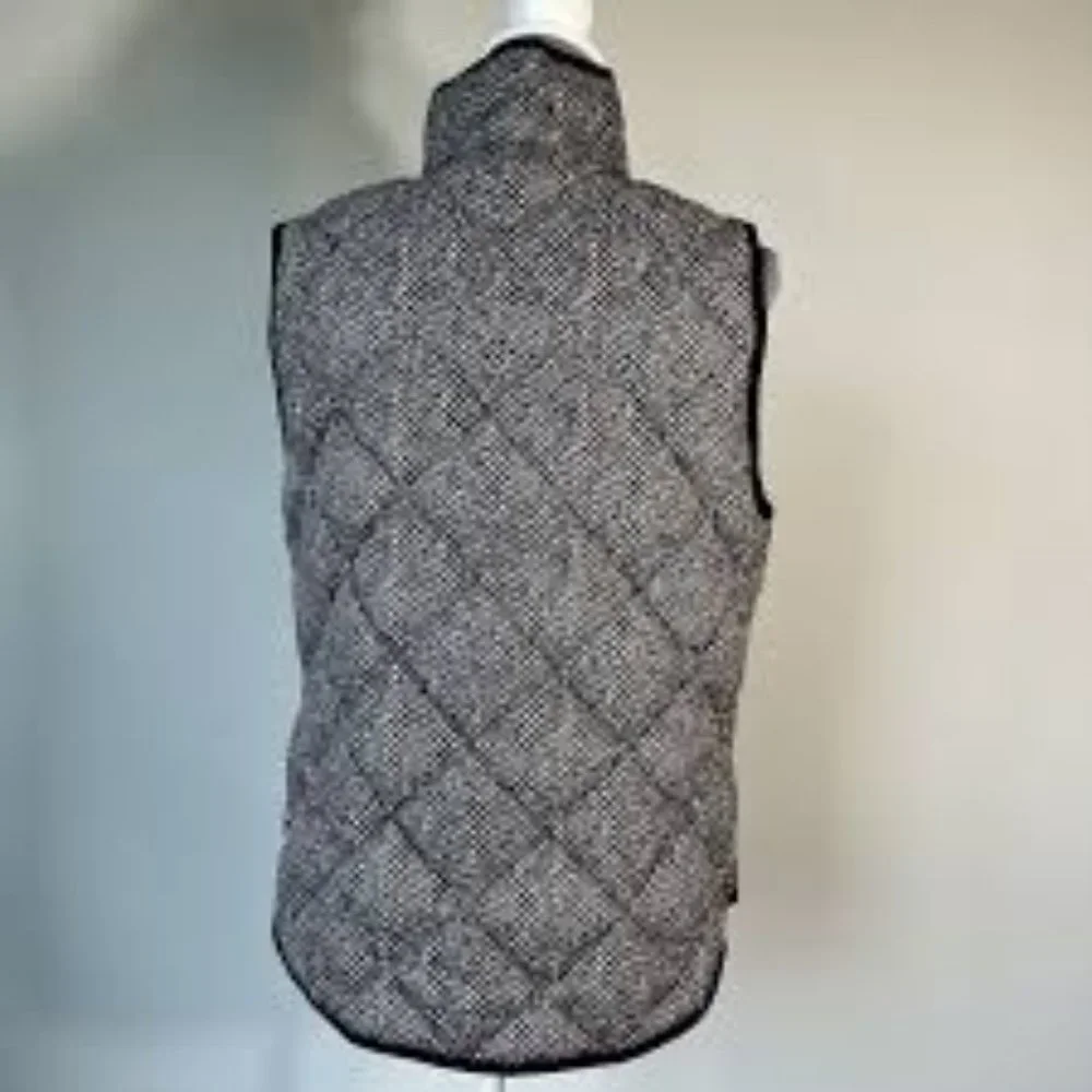 J. Crew Gray Puffer Puffy Apple PickVest with Pockets and Double Zipper, Size XS